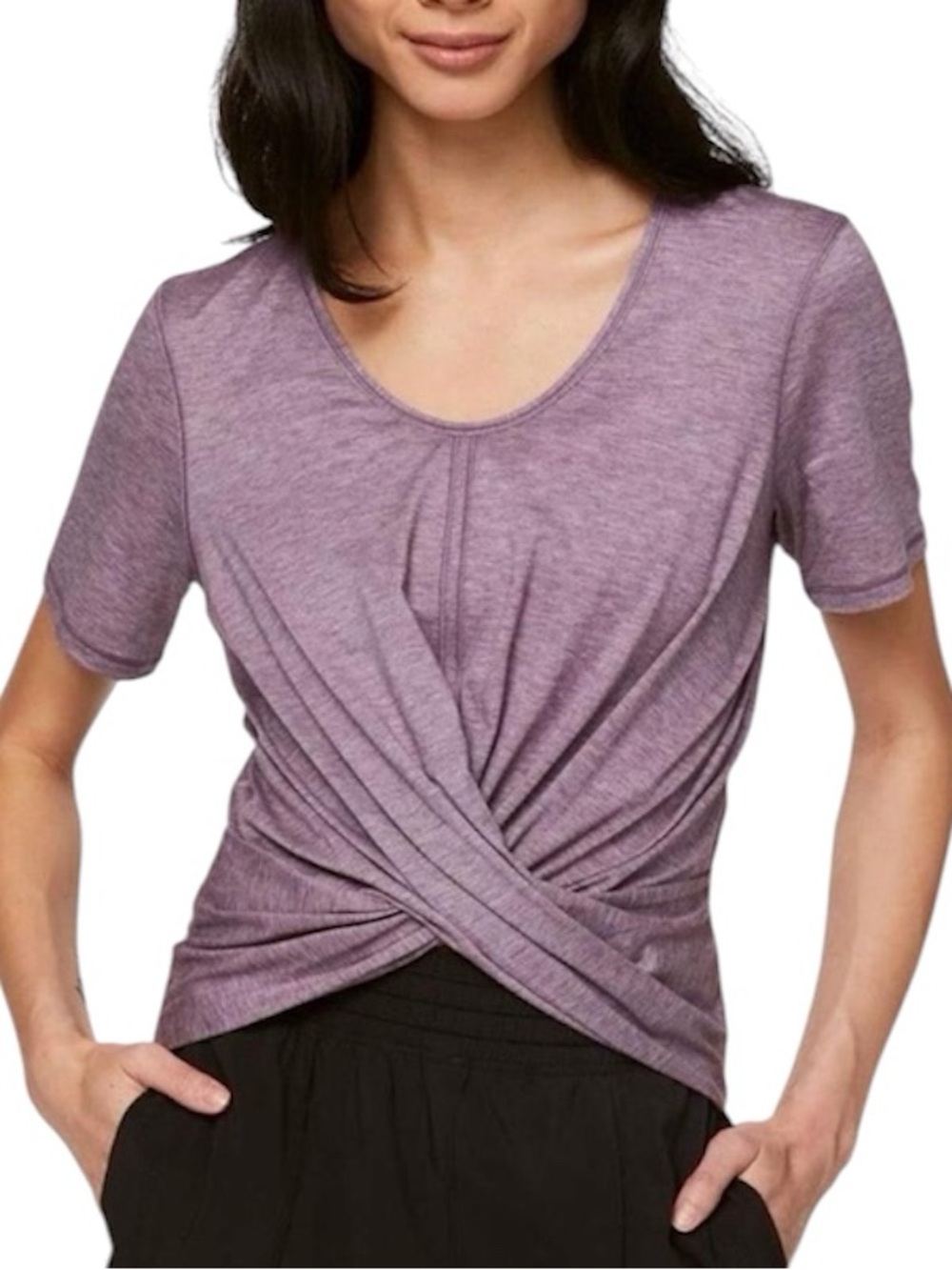 Lululemon Twist-Front Short Sleeve Top Size 4
Heathered Lavender